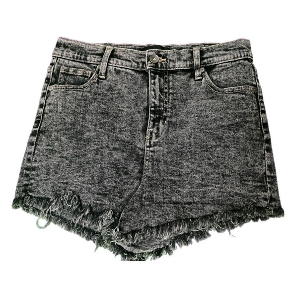Kendall + Kylie Drifter High-rise Acid Wash Raw Hem Shorts, 9/29 - Picture 1 of 7